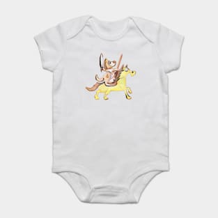 Dog Riding a Horse Baby Bodysuit